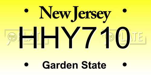 HHY710 New Jersey License Plate