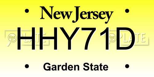 HHY71D New Jersey License Plate