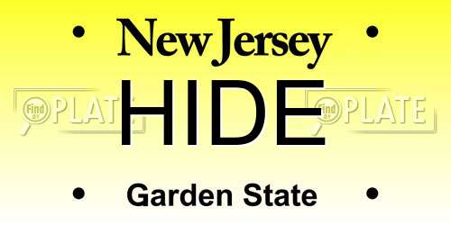 HIDE New Jersey License Plate