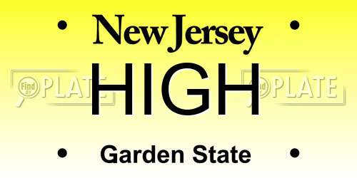 HIGH New Jersey License Plate