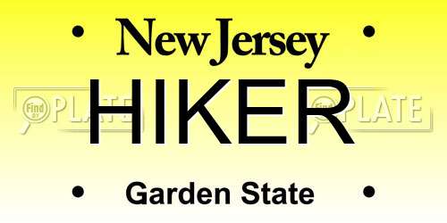 HIKER New Jersey License Plate
