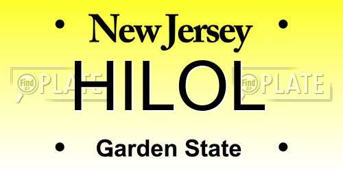 HILOL New Jersey License Plate