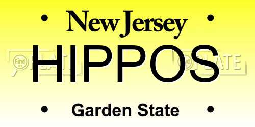 HIPPOS New Jersey License Plate