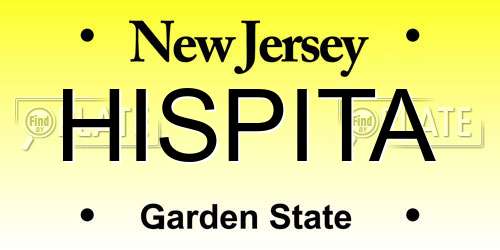 HISPITA New Jersey License Plate