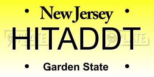 HITADDT New Jersey License Plate