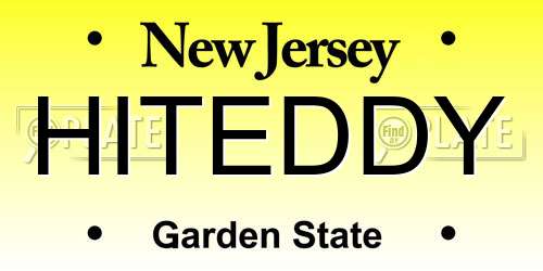HITEDDY New Jersey License Plate