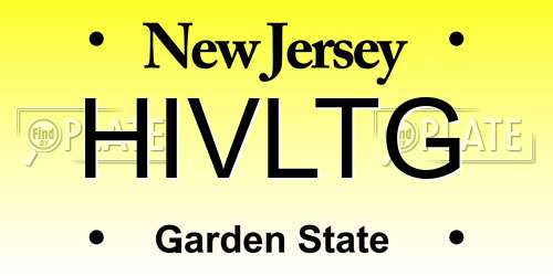 HIVLTG New Jersey License Plate
