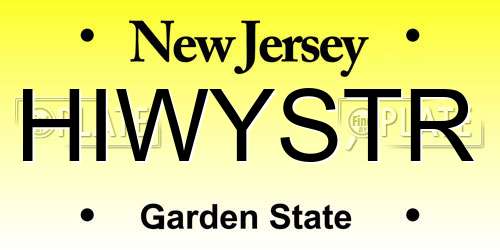 HIWYSTR New Jersey License Plate