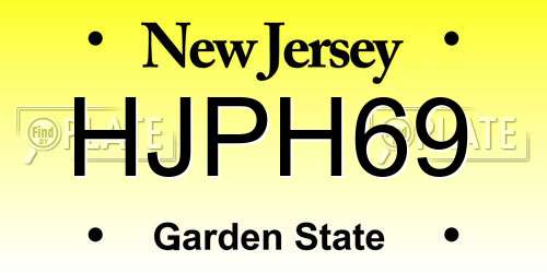 HJPH69 New Jersey License Plate