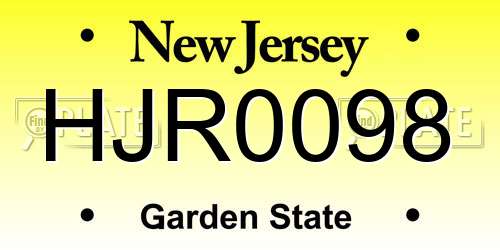 HJR0098 New Jersey License Plate