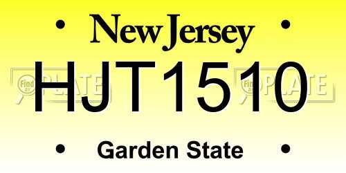 HJT1510 New Jersey License Plate