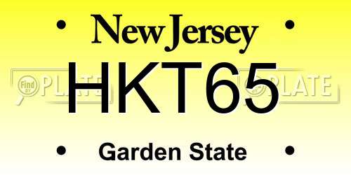 HKT65 New Jersey License Plate