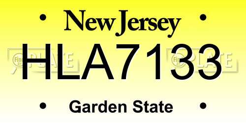 HLA7133 New Jersey License Plate