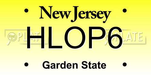 HLOP6 New Jersey License Plate