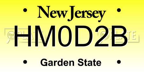 HM0D2B New Jersey License Plate