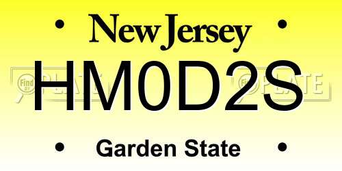 HM0D2S New Jersey License Plate