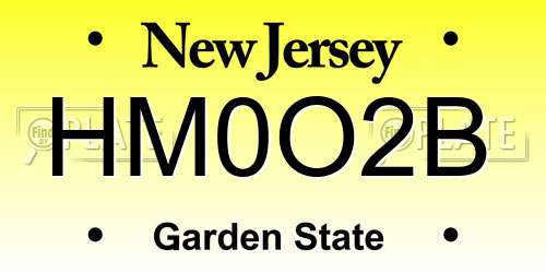 HM0O2B New Jersey License Plate