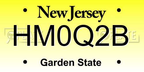 HM0Q2B New Jersey License Plate