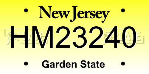 HM23240 New Jersey License Plate