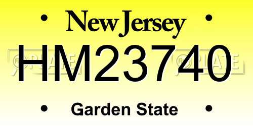 HM23740 New Jersey License Plate