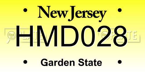 HMD028 New Jersey License Plate