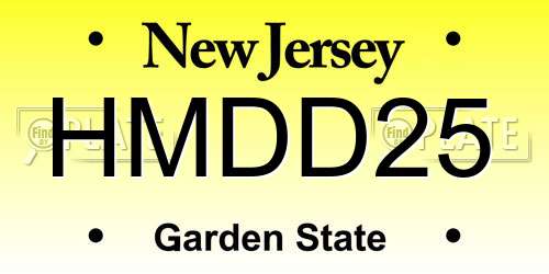HMDD25 New Jersey License Plate