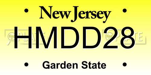HMDD28 New Jersey License Plate