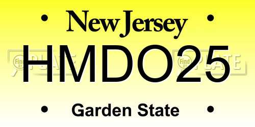 HMDO25 New Jersey License Plate