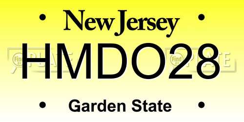 HMDO28 New Jersey License Plate