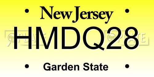 HMDQ28 New Jersey License Plate