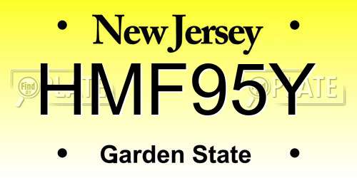 HMF95Y New Jersey License Plate