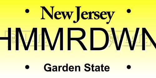 HMMRDWN New Jersey License Plate