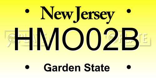 HMO02B New Jersey License Plate