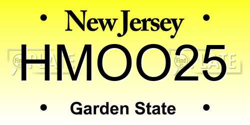 HMOO25 New Jersey License Plate