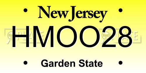 HMOO28 New Jersey License Plate
