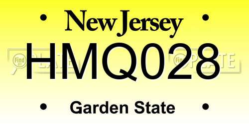 HMQ028 New Jersey License Plate