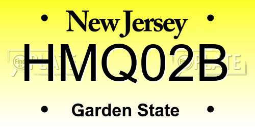 HMQ02B New Jersey License Plate