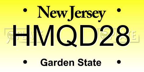 HMQD28 New Jersey License Plate
