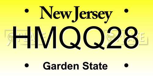 HMQQ28 New Jersey License Plate