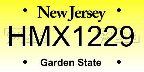 HMX1229 New Jersey License Plate
