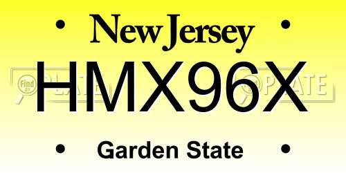 HMX96X New Jersey License Plate
