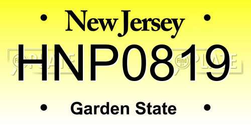 HNP0819 New Jersey License Plate