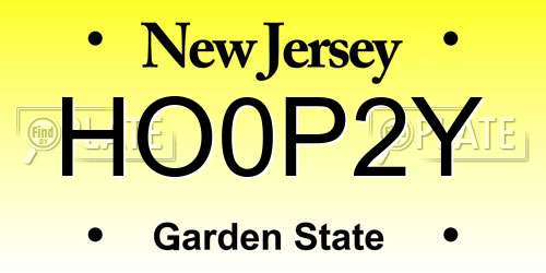 HO0P2Y New Jersey License Plate
