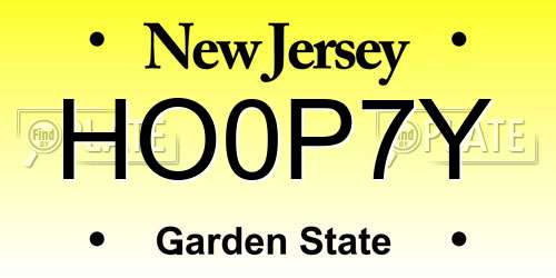 HO0P7Y New Jersey License Plate