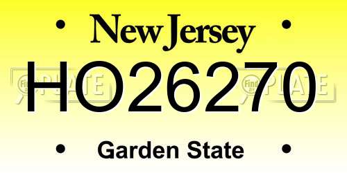 HO26270 New Jersey License Plate