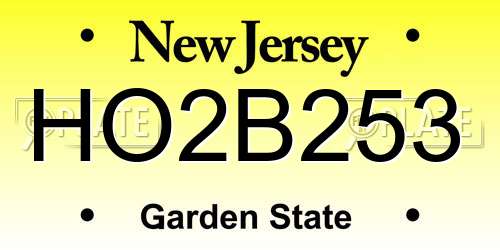 HO2B253 New Jersey License Plate