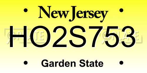 HO2S753 New Jersey License Plate