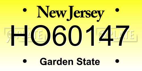 HO60147 New Jersey License Plate