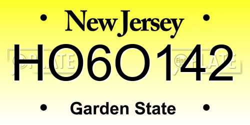 HO6O142 New Jersey License Plate
