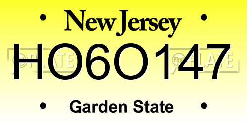 HO6O147 New Jersey License Plate